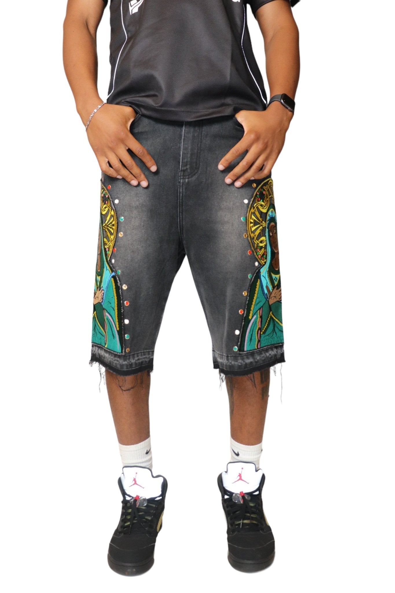 BLACK VIRGIN MARY JORTS - FARFROMNORMAL