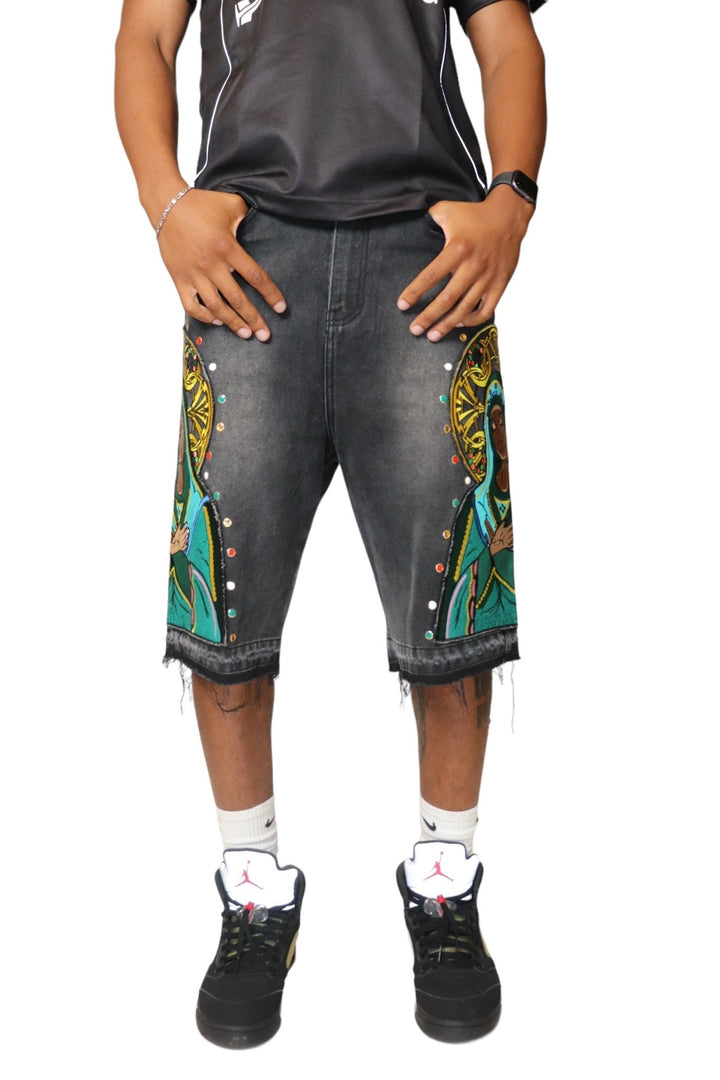 BLACK VIRGIN MARY JORTS - FARFROMNORMAL