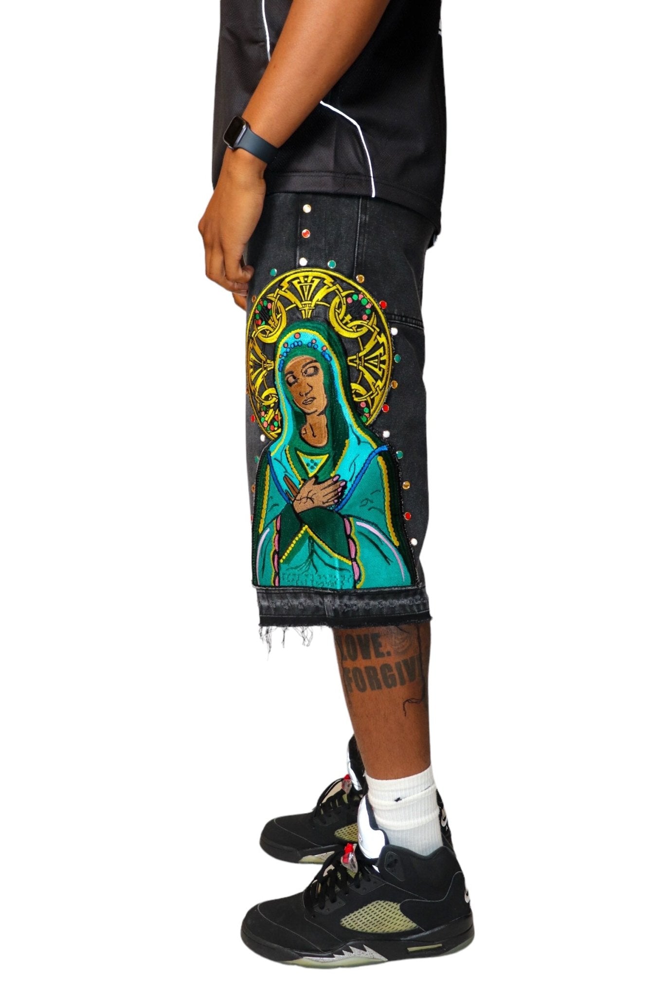 BLACK VIRGIN MARY JORTS - FARFROMNORMAL