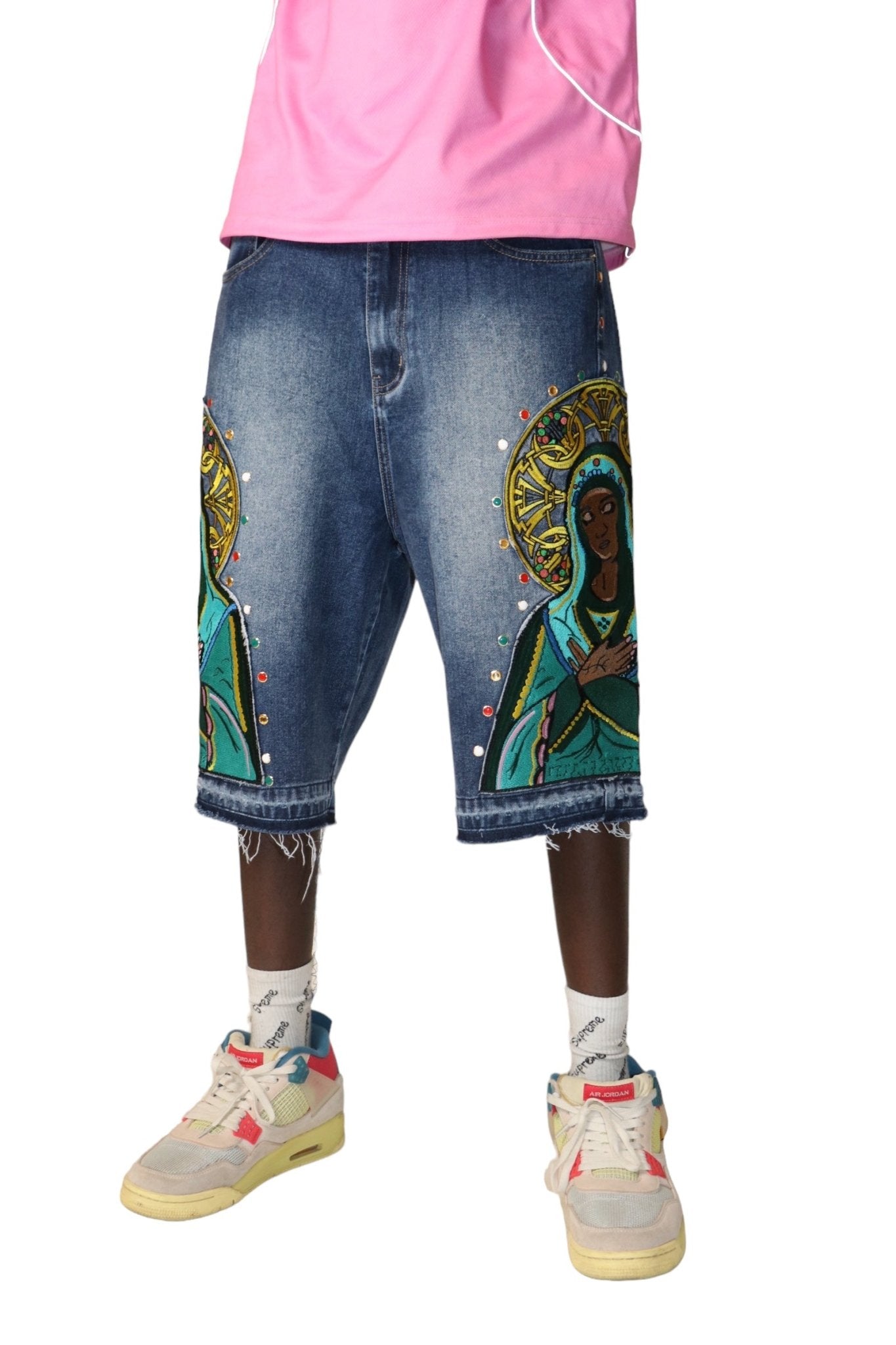 BLUE VIRGIN MARY JORTS - FARFROMNORMAL