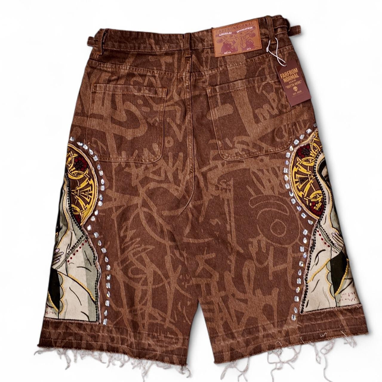 BROWN VIRGIN MARY JORTS - FARFROMNORMAL