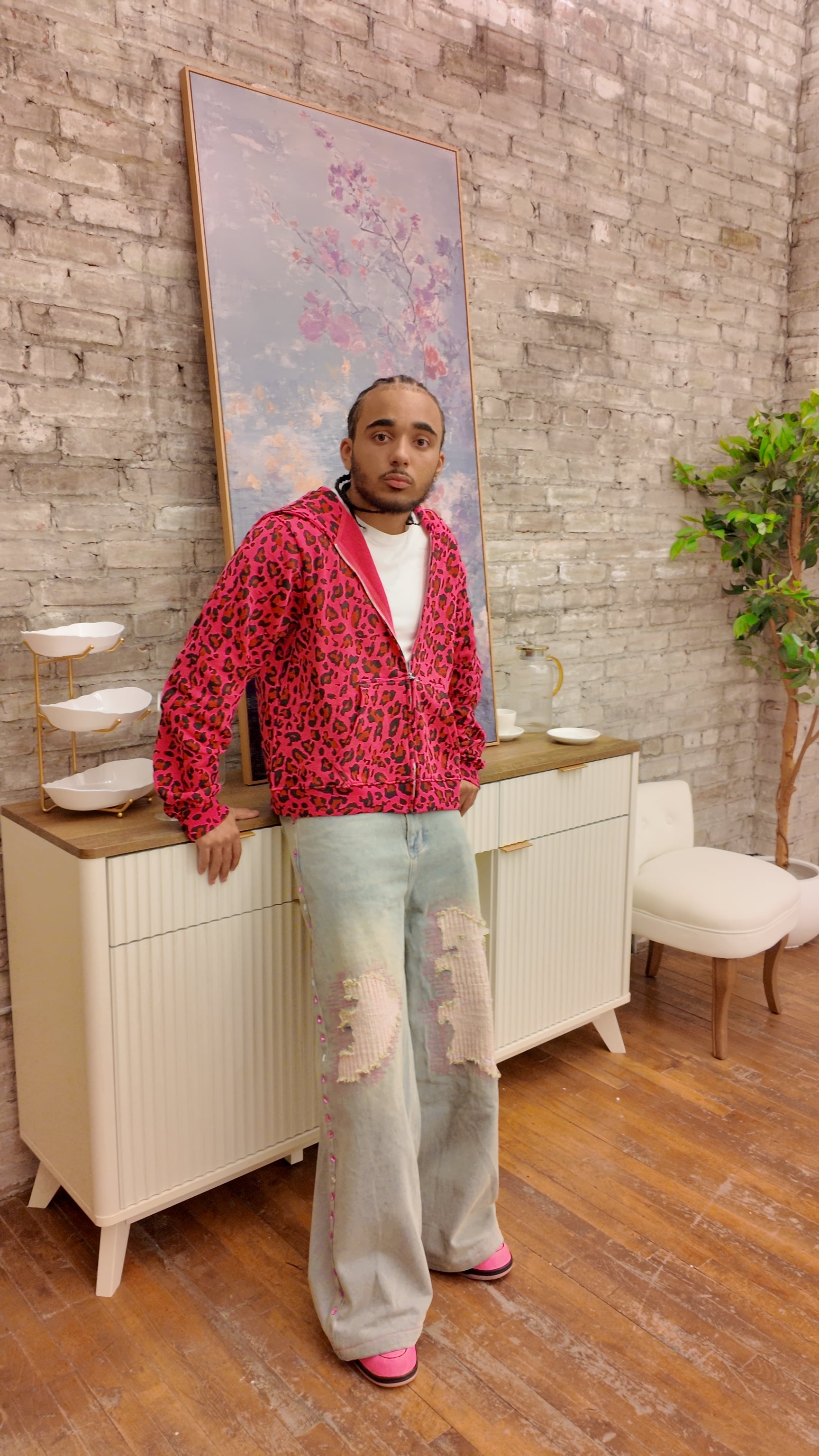 PINK CHEETAH ZIP-UP