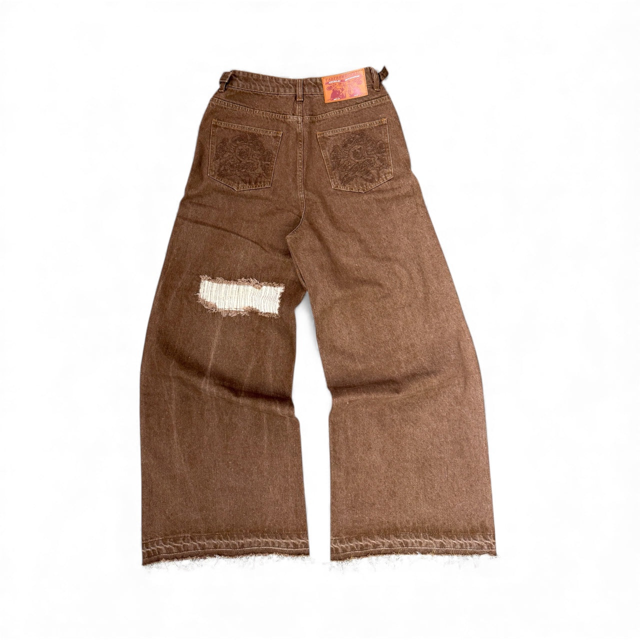Brown stitch jeans