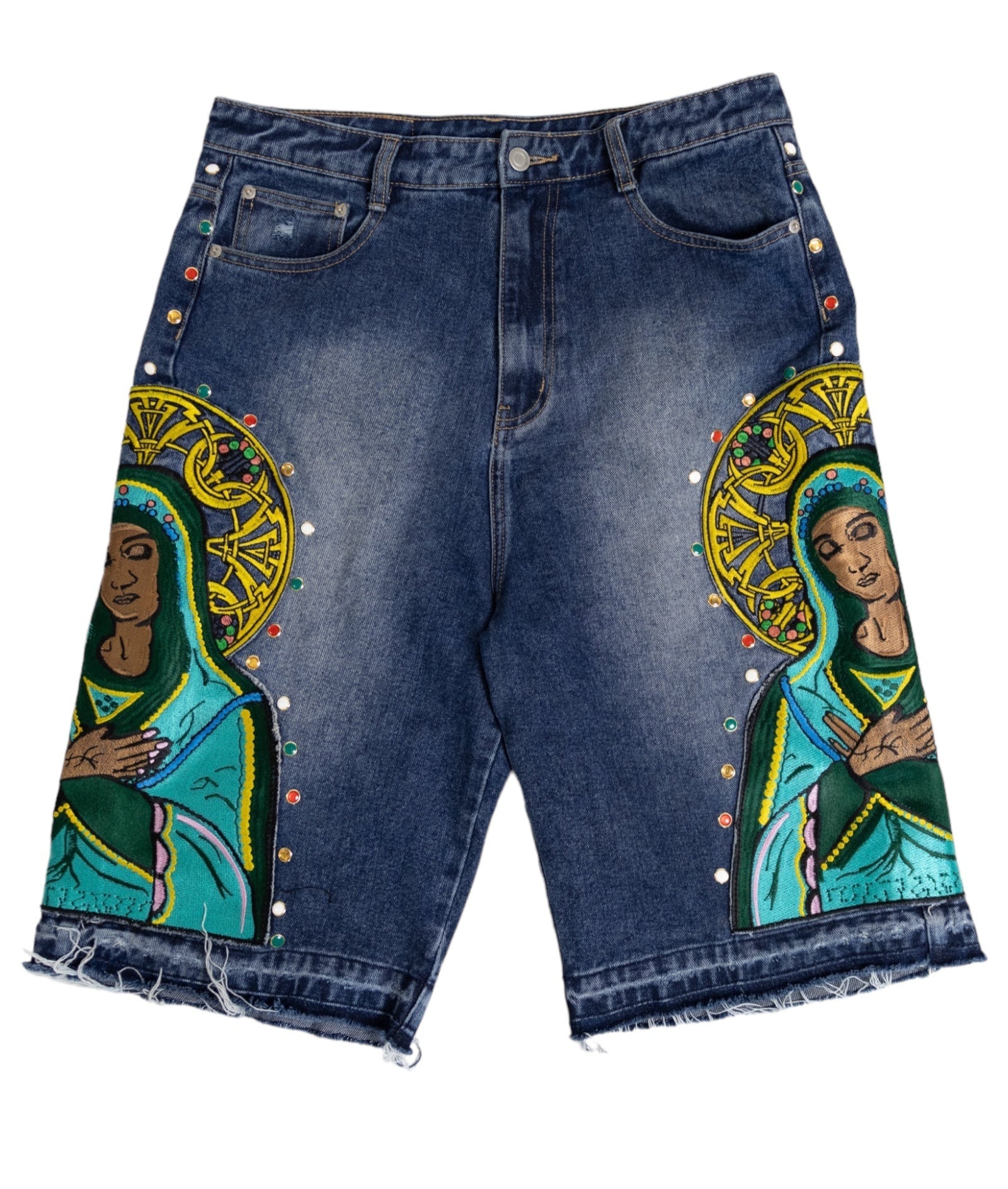 BLUE VIRGIN MARY JORTS - FARFROMNORMAL